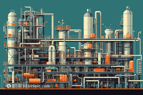 石油化工机械 管道与电线交织的工业血脉